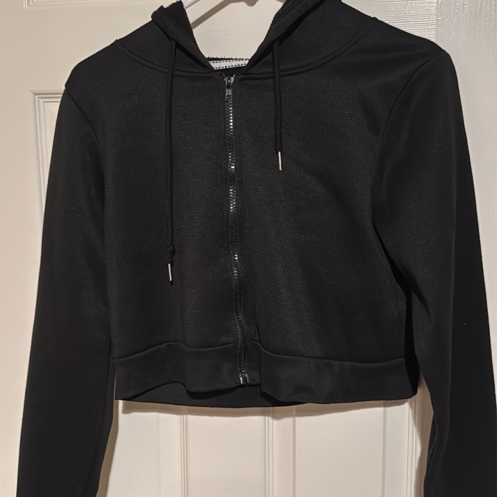 Women's Black Zip-Up Hoodie Jacket